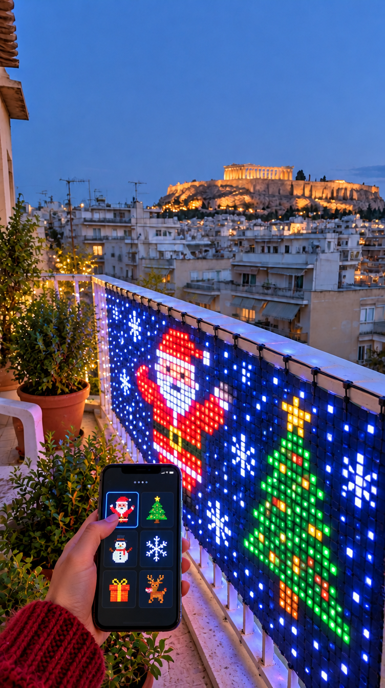 Έλεγχος της κουρτίνας LED από το κινητό